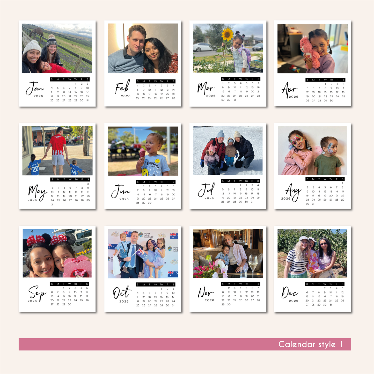 2026 PHOTO CALENDAR MAGNETS